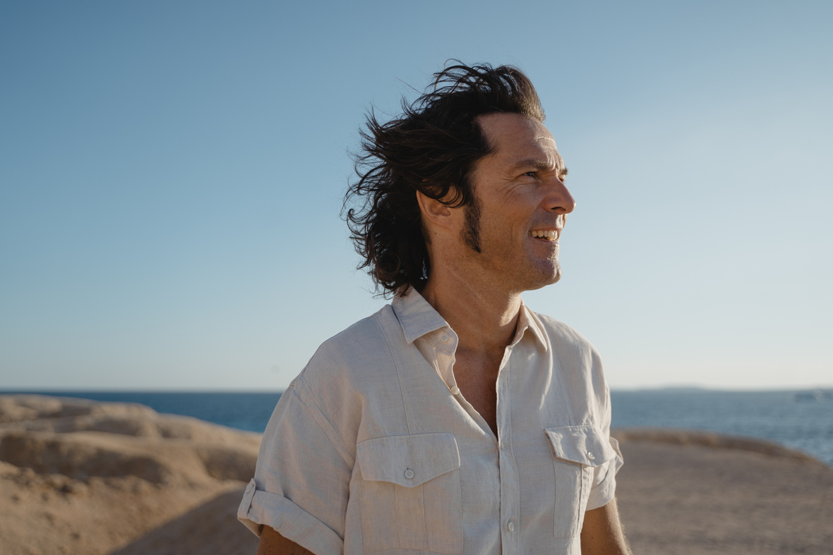 Wind Blown Black Hair Hair of a Man Outdoor 